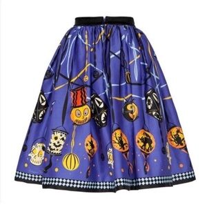 Pinup Couture Purple and Black Halloween Skirt